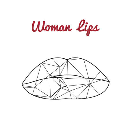 Vector polygonal lips, triangle logo or iconのイラスト素材