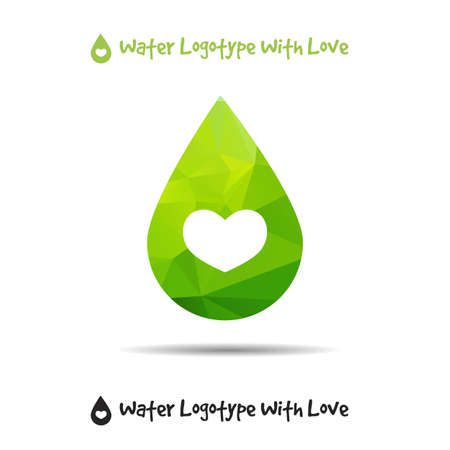 Triangle of drop, ecology with heartのイラスト素材