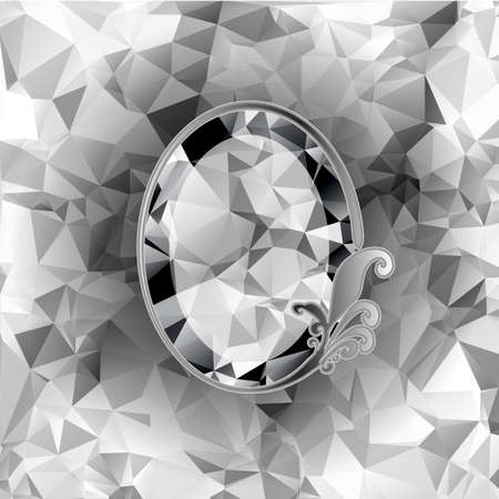 Vector triangle mirror. Vector polygonal diamondのイラスト素材