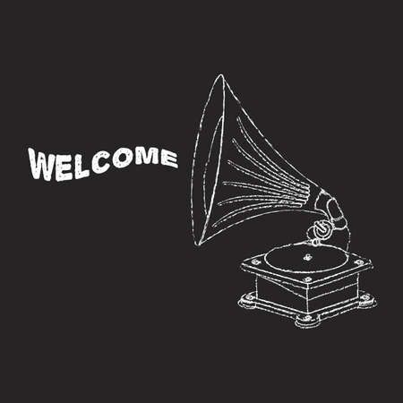 Vector old gramophone in epsのイラスト素材