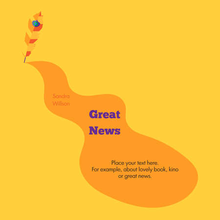 Vector template with pen and place for your headline and text, modern banner for accounts, flat broshureのイラスト素材