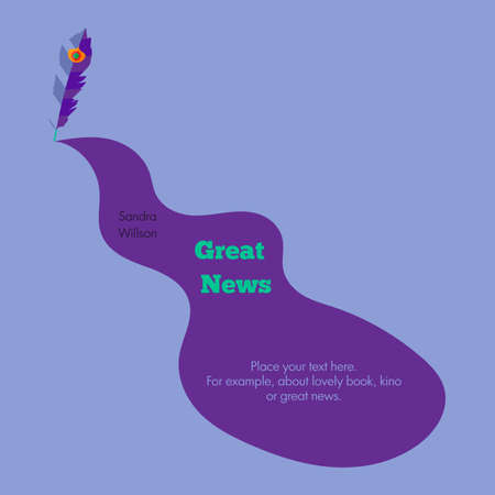 Vector template with pen and place for your headline and text, modern banner for accounts, flat broshureのイラスト素材