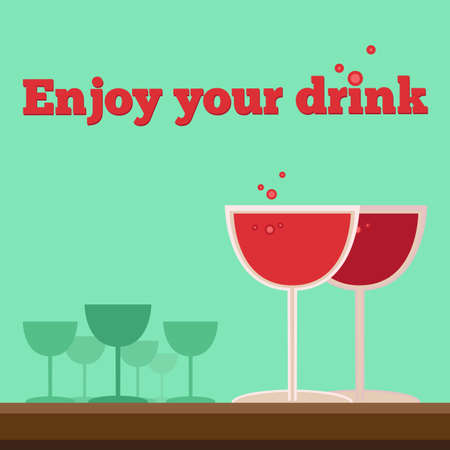 poster or flyer with wineglassesのイラスト素材