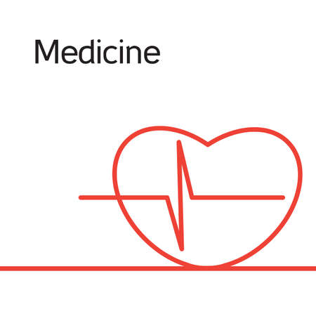 Medicine aid logo. Cardiac rhythm, heart and health icon. Vectorのイラスト素材