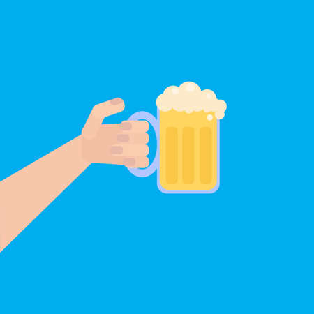 Octoberfest poster wth beer in hand. Vectorのイラスト素材