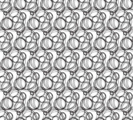 Hand drawn seamless pattern, scribble style. Vectorのイラスト素材