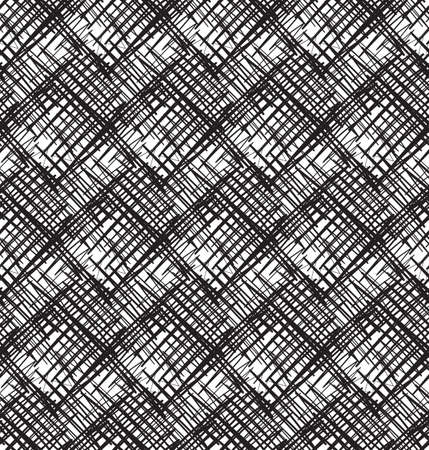 Hand drawn seamless pattern, scribble style. Vectorのイラスト素材