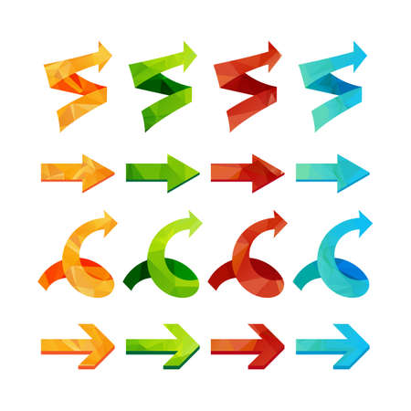 Isolated triangle polygonal arrows set, undo and previous buttons. Vectorのイラスト素材