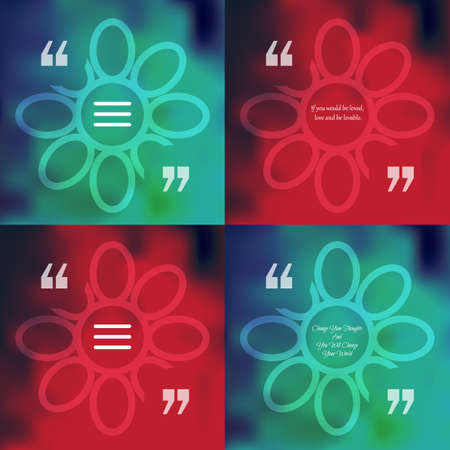 Nature and ecology template of square quote text bubble  in form of flower. Motivation quote. Change Your Thoughts And You Will Change Your World. Vectorのイラスト素材
