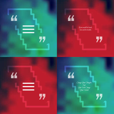 Template of square quote text bubble in form of stairs. Motivation quote. Change Your Thoughts And You Will Change Your World. Vectorのイラスト素材