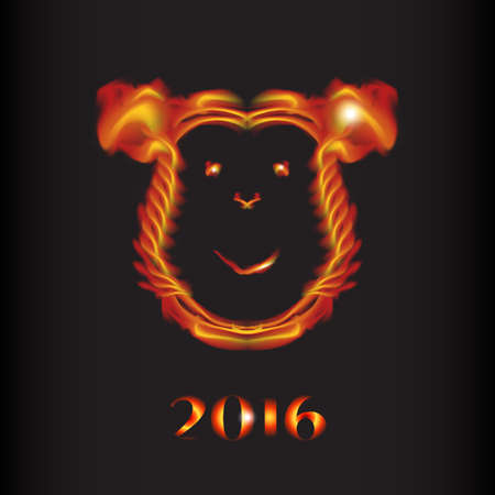 Fire monkey as symbol of 2016. Vectorのイラスト素材