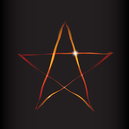 Fire Magic Star with Light. Devilish mark. Vectorのイラスト素材