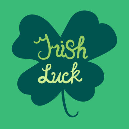 Irish Luck Lettering in clover. Motivation headline. Saint patrick day. Vectorのイラスト素材