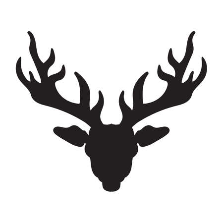 Deer head with horns for t-shirt, tattoo, print, fabric, poster and illustrations. Vectorのイラスト素材