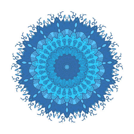 Hand drawn Mandala in arabic, indian, islam and ottoman culture decoration style. Ethnic geometric ornamental background. Magic vintage template of greeting, card, print, cloth, tattoo. Vectorのイラスト素材
