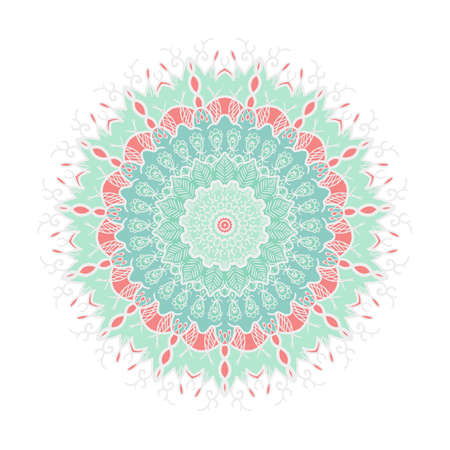 Hand drawn Mandala in arabic, indian, islam and ottoman culture decoration style. Ethnic geometric ornamental background. Magic vintage template of greeting, card, print, cloth, tattoo. Vectorのイラスト素材