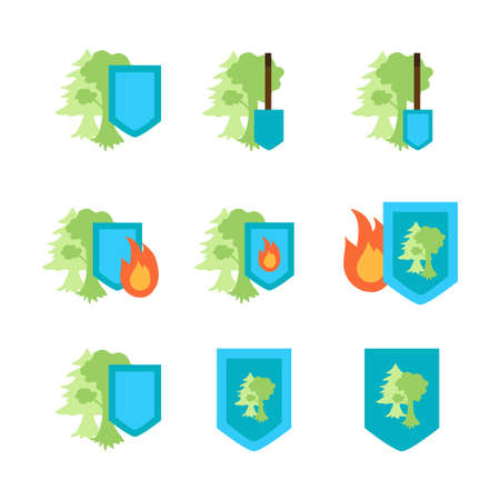 Environment Protection Stickers Set. Ecology and nature protection icon. Vectorのイラスト素材