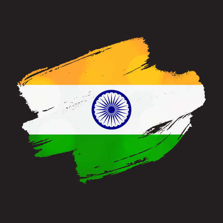 Happy Independence day India Greeting Template with Ashoka wheel. 15th of august. Design elements for print, card, banner, celebration. Vectorのイラスト素材