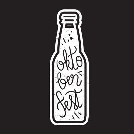 Oktoberfest Lettering. Beer festival handmade design element for badge, sticker, poster and print, t-shirt, apparel. Vectorのイラスト素材