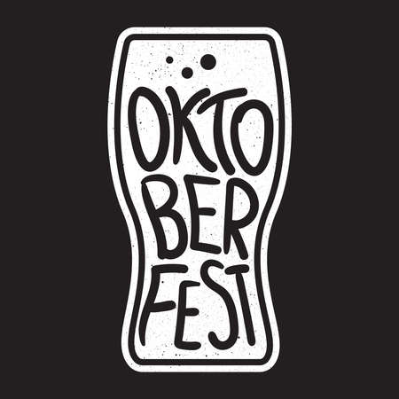 Oktoberfest Lettering. Beer festival handmade design element for badge, sticker, poster and print, t-shirt, apparel. Vectorのイラスト素材