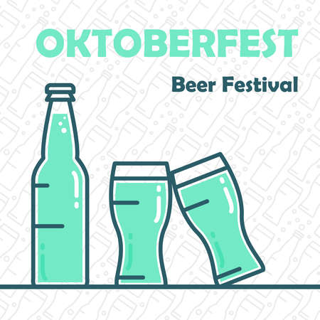 Oktoberfest Banner. Beer festival stylish design element for badge, sticker, poster and print, t-shirt, apparel. Vectorのイラスト素材