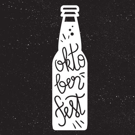 Oktoberfest Lettering. Beer festival handmade design element for badge, sticker, poster and print, t-shirt, apparel. Vectorのイラスト素材