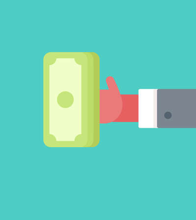 The process of payment. Rent, salary costs. Wages and income. The receipt of money. Icon of payment. The pay button. Vectorのイラスト素材