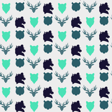 Wildlife seamless pattern. Zoo ornament for print, fabric, cloth, child items and wrap. Nature fauna...