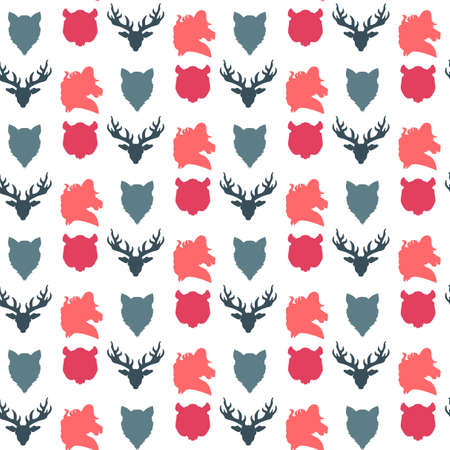 Wildlife seamless pattern. Zoo ornament for print, fabric, cloth, child items and wrap. Nature fauna...