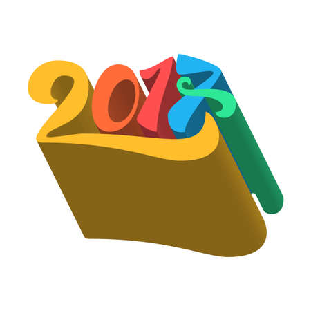 Lettering 2017 for print and poster, banner and sticker. Happy new year greeting card. Vectorのイラスト素材