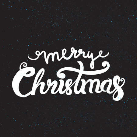 Merry Christmas Hand Drawn Lettering. Happy New Year illustration. Xmas Design Label Elements for holiday invitation, greeting, card and headline, title, sticker, emblem, print, magnet. Vectorのイラスト素材