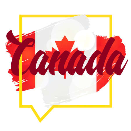 Happy Canada Day Celebration Banner. 1st Jule Holiday. Vectorのイラスト素材