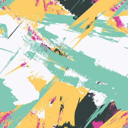 Grunge seamless texture pattern for print, fabric, wallpapers, clothes. Retro ornament by brush. Vectorのイラスト素材