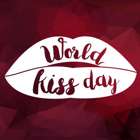 World Kiss Day Promotion Banner With Lips. Vectorのイラスト素材
