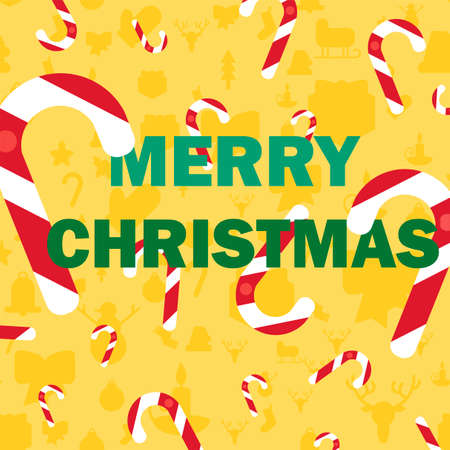 Merry Christmas With Candy Cane.のイラスト素材