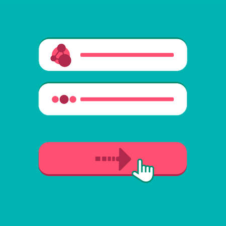 Web Template and Elements for site form of email subscribe, newsletter or login to account, submit. Vectorのイラスト素材