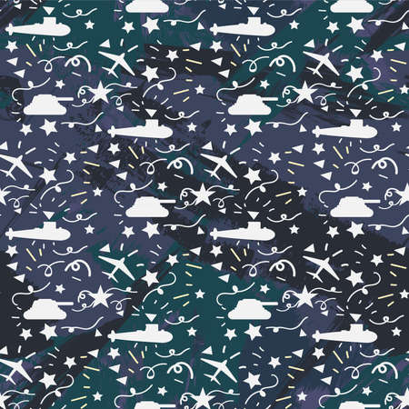 A Background of the patriots day. Military ornament for Victory Day Seamless Pattern Vectorのイラスト素材