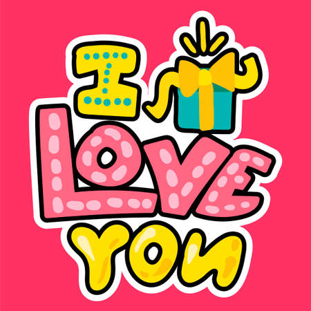 Vector Romantic Love Patch in doodle styleのイラスト素材