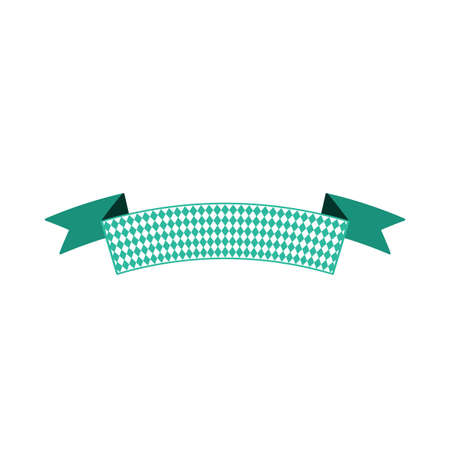 Oktoberfest simple ribbon for banner and headline in bavarian colors. Bar green ribbon. Vectorのイラスト素材