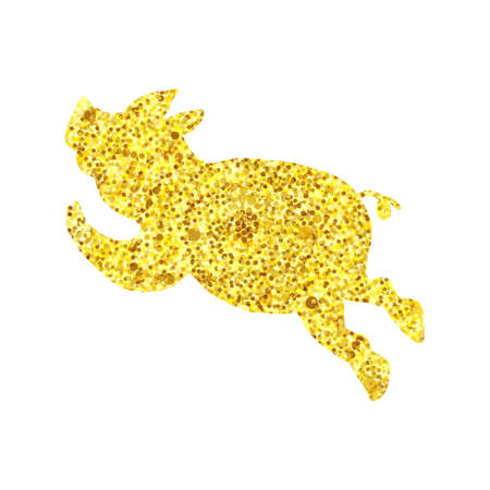 Happy 2019 new year with dancing pig. Vectorのイラスト素材