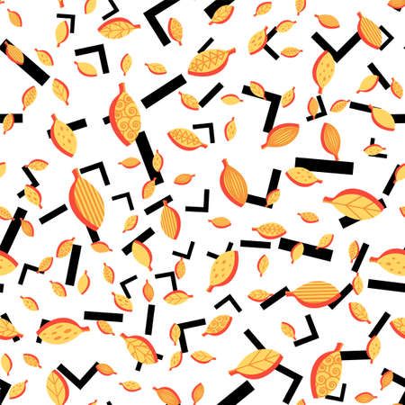 Leaves Fall Seamless Pattern. Leaf ornament. Seasonal natural wrap. Vector