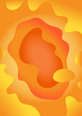 Abstract fluid shapes orange background. Gradient liquid juicy texture. Vertical banner designのイラスト素材