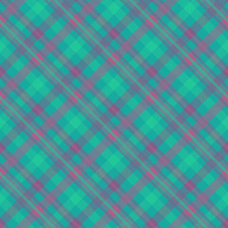 Tartan color seamless vector pattern. Plaid fabric texture. Checkered blue textile background