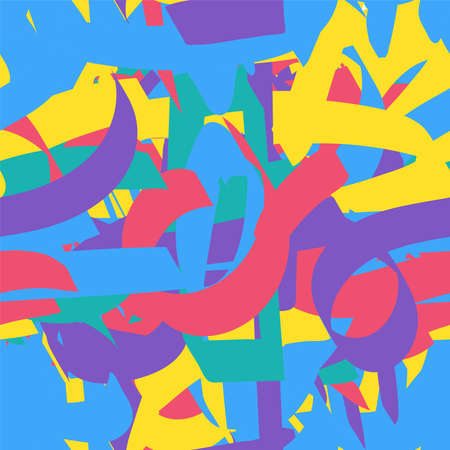 Abstract hand drawn seamless pattern. Multicolor scribbles. Wallpaper, wrapping paper vector design