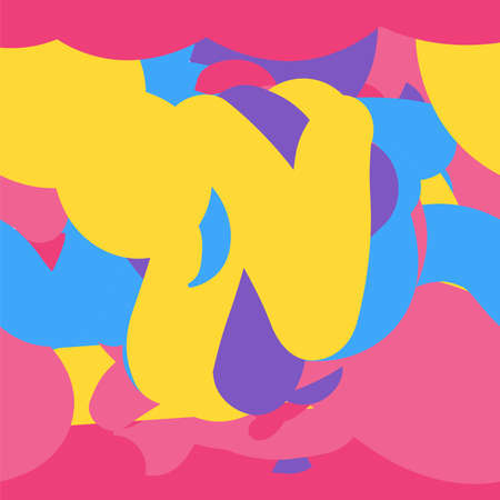 Abstract hand drawn seamless pattern. Multicolor scribbles. Wallpaper, wrapping paper vector designのイラスト素材