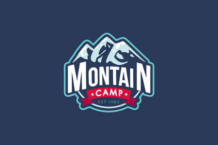 Mountain camp vector templateのイラスト素材