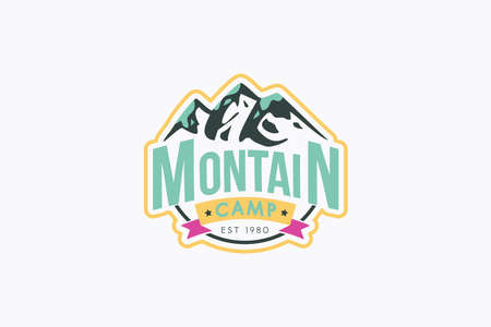 Mountain camp vector templateのイラスト素材