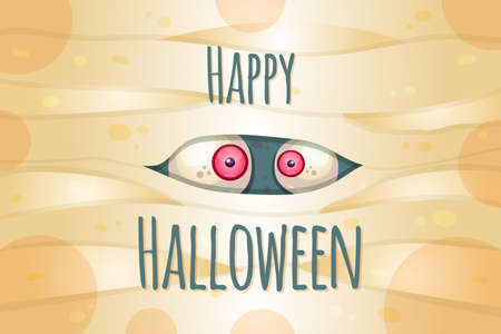 Happy Halloween vector postcard template. Traditional autumn holiday. Spooky party celebrationsのイラスト素材