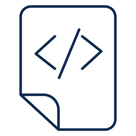 HTML tags storage monochrome linear icon. System documents folder color thin line pictogram