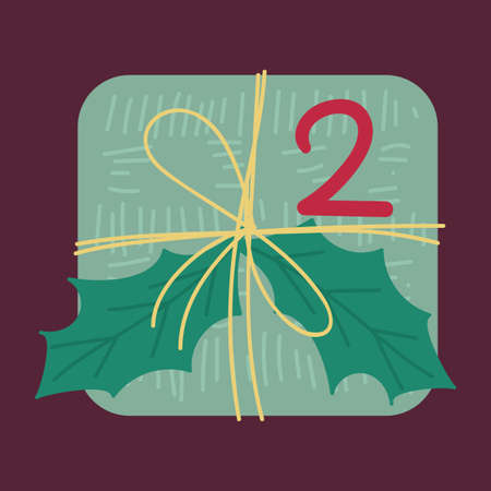 Christmas present top view flat vector illustrationのイラスト素材